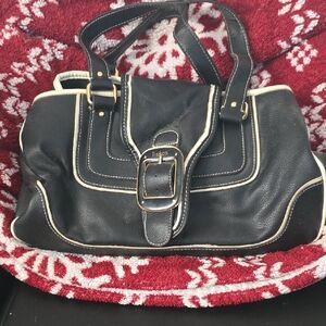 Liz & Co. Black and Cream Satchel